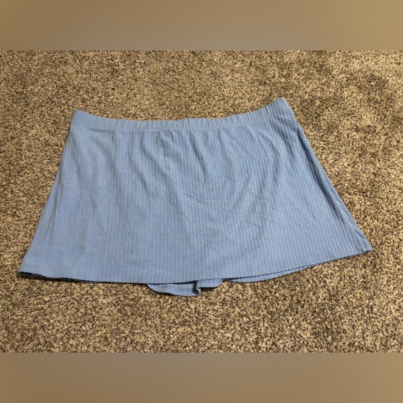 Light Blue Textured Swim cover up Skirt - Picture 6 of 7